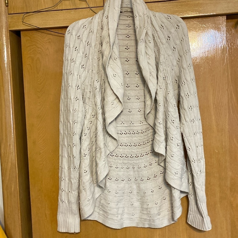 Christopher & bank’s beautiful cowl neck open sweater cardigan cream lar…